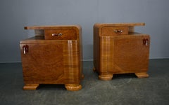 1939s Pair of Art Deco Bedside Tables, Czechoslovakia