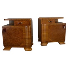 1939s Pair of Art Deco Bedside Tables, Czechoslovakia