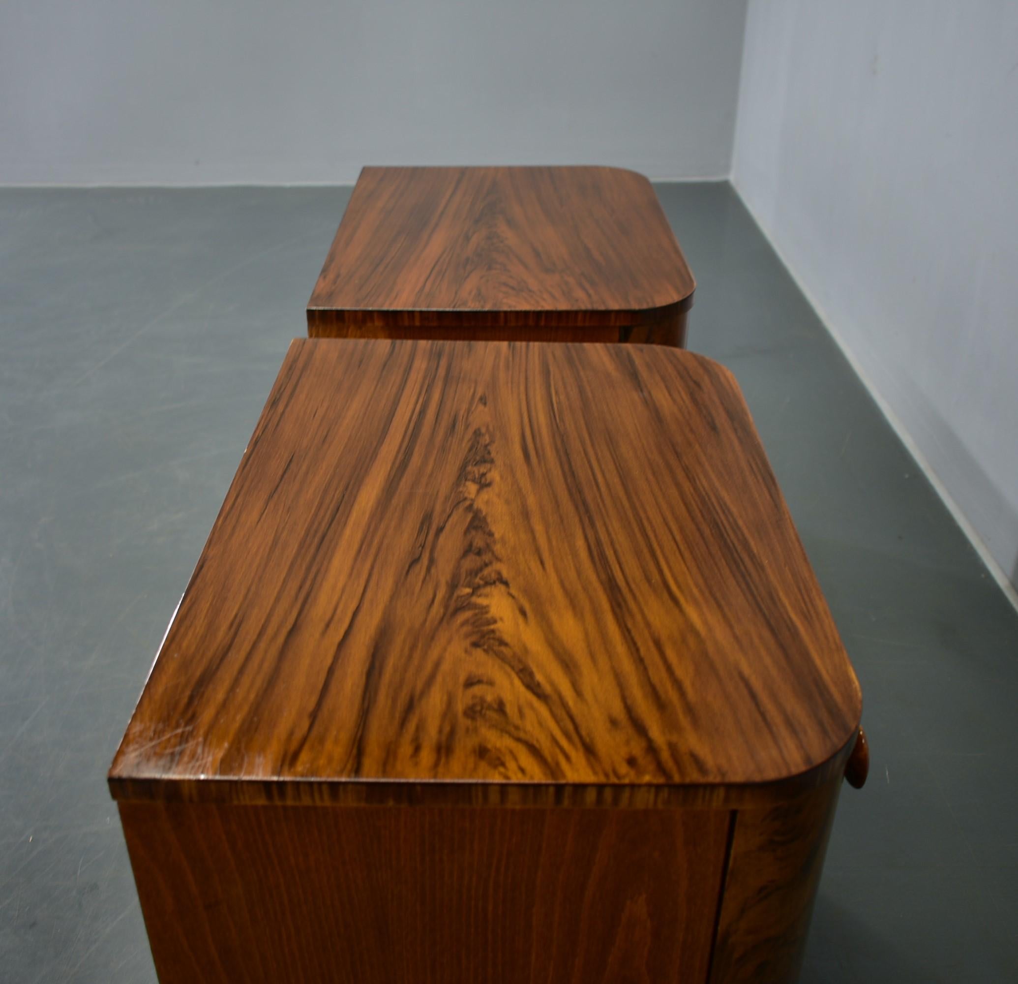1939s Pair of Rare Art Deco Bedside Tables, Czechoslovakia 6