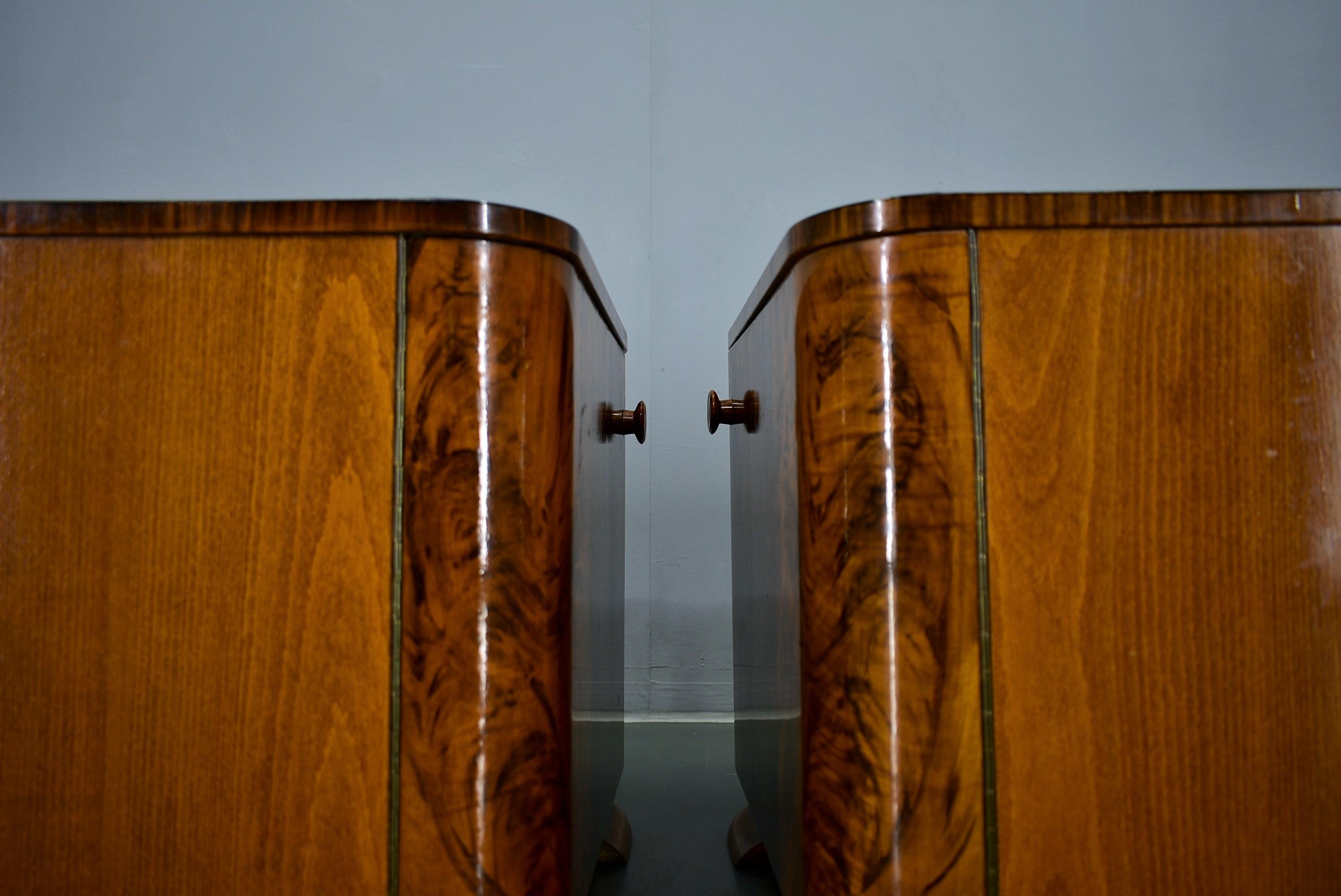 1939s Pair of Rare Art Deco Bedside Tables, Czechoslovakia 8