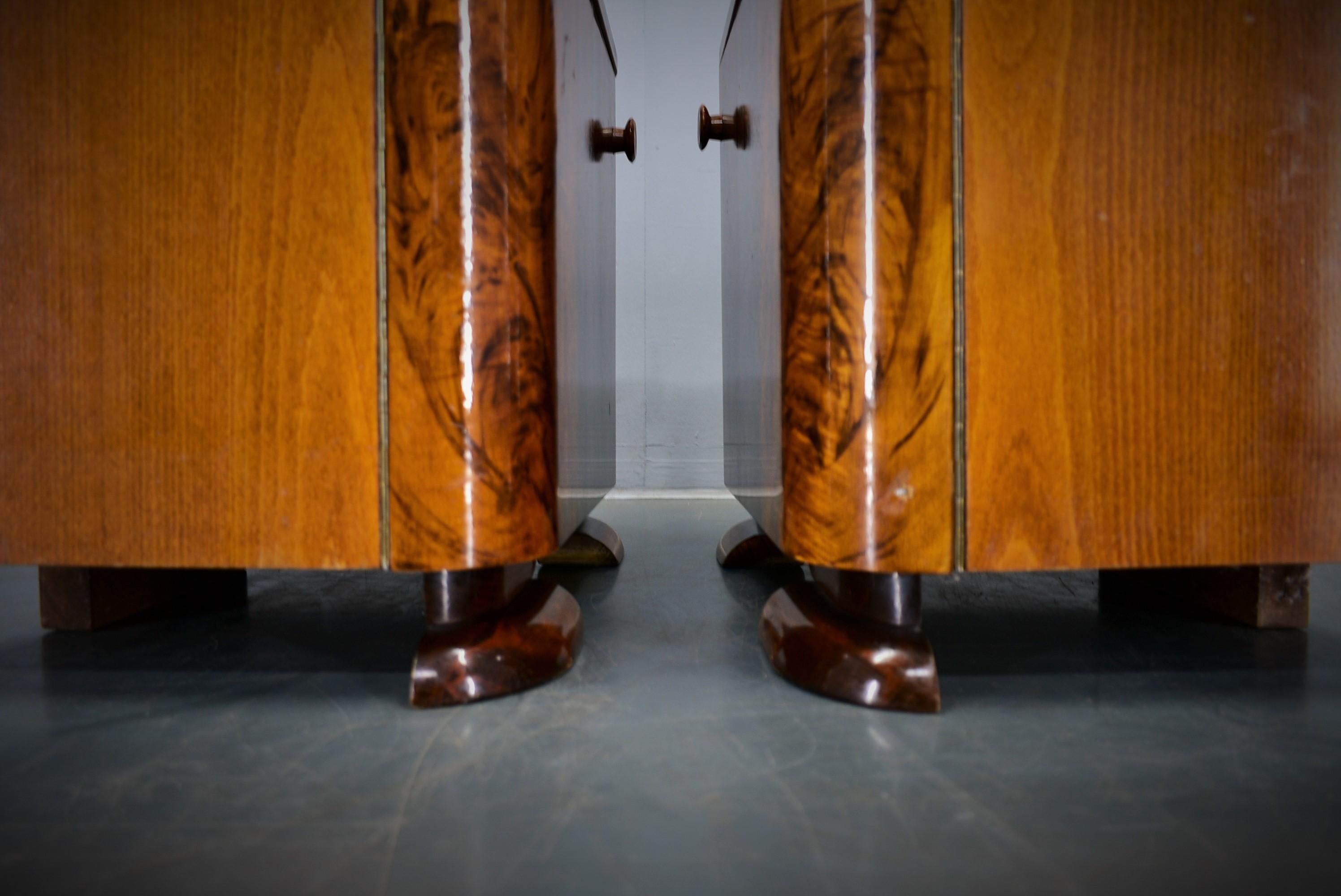 1939s Pair of Rare Art Deco Bedside Tables, Czechoslovakia 9