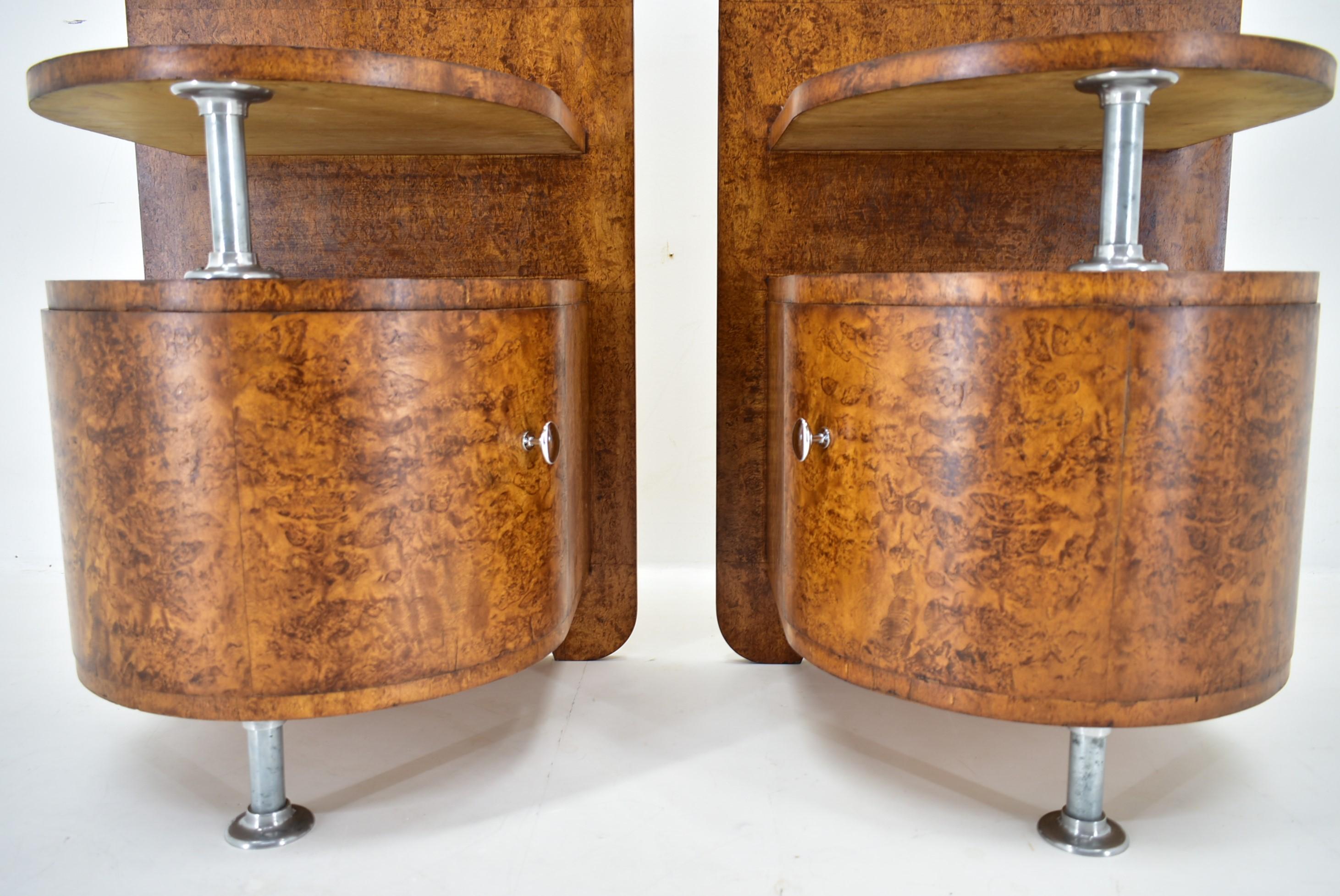 1939s Set of Bedside Tables by Jindrich Halabala, Czechoslovakia In Good Condition In Praha, CZ
