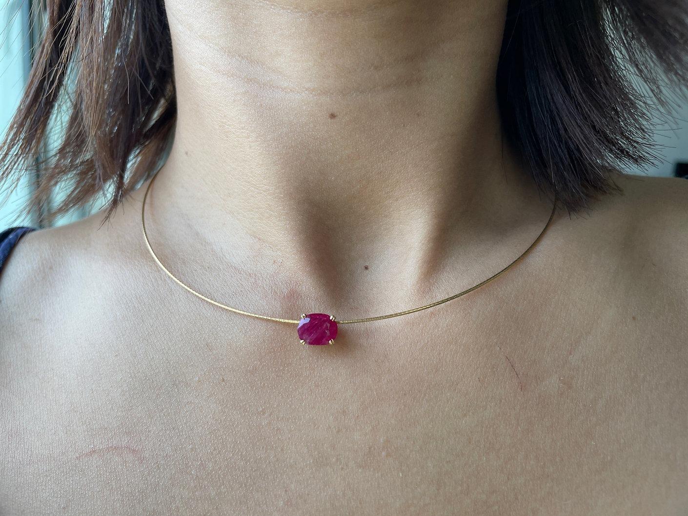 Art Deco 1.93Ct Burma Unheated Ruby Ring/pendant in 18K Yellow Gold For Sale