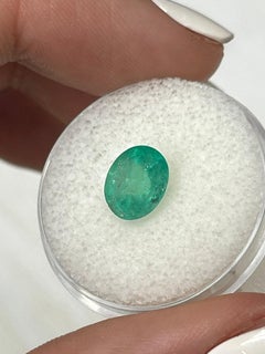 1.93ct Green Natural Loose Colombian Emerald - Oval Cut May Birthstone Gem