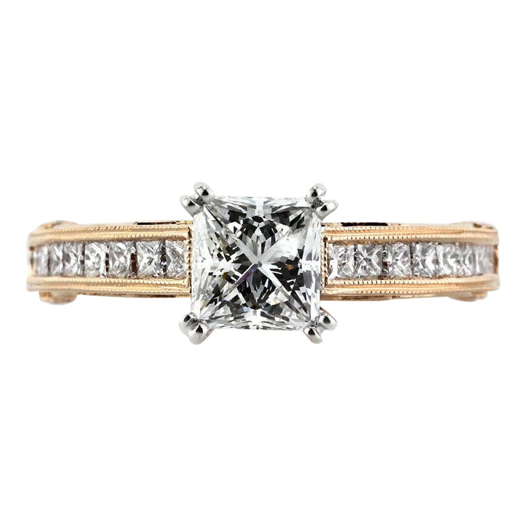 1.93ct Princess Cut Diamond Engagement Ring