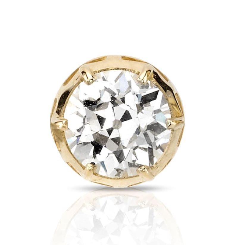 1.93ctw IJ-SI2 GIA certified old European cut diamonds set in handcrafted 18k yellow gold stud mounting.

Our jewelry is made locally in Los Angeles and most pieces are made to order. For these made-to-order items, please allow 8-10 weeks for