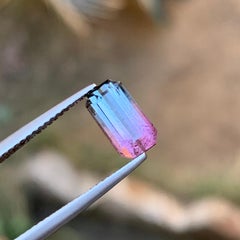 1.94 Carat Bicolor Natural Tourmaline, Emerald Cut Loose Gemstone, Afghanistan