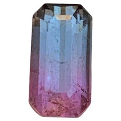 Gema suelta de turmalina natural bicolor de 1.94 quilates, talla esmeralda, Afganistán