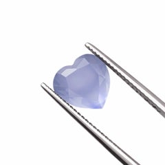 Gema facetada de calcedonia mexicana azul talla corazón de 1,94 quilates
