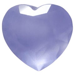 Gema facetada de calcedonia mexicana azul talla corazón de 1,94 quilates