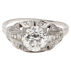 1.94 Carat Circular Brilliant Cut H VS1 Diamond Platinum Engagement Ring