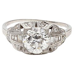 1.94 Carat Circular Brilliant Cut H VS1 Diamond Platinum Engagement Ring