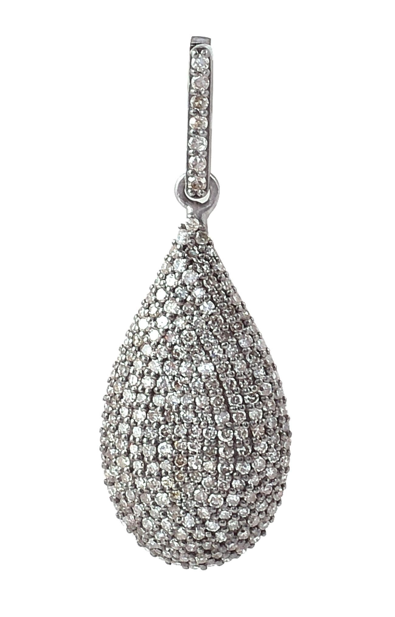 1.94 Carat Diamond Dangle Earrings in Victorian-Style 1