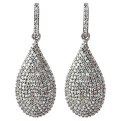 1.94 Carat Diamond Dangle Earrings in Victorian-Style