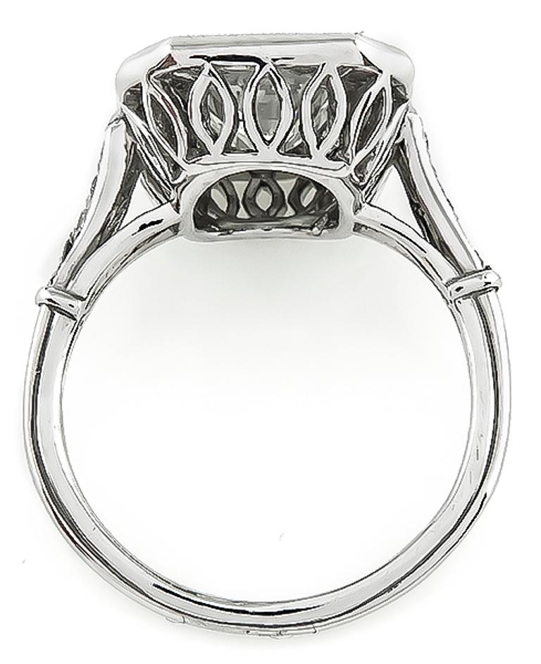 Emerald Cut 1.94 Carat Emerald Diamond Platinum Engagement Ring