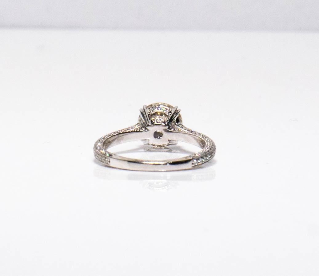 Contemporary 1.94 carat Old Euro cut Diamond Engagement Ring