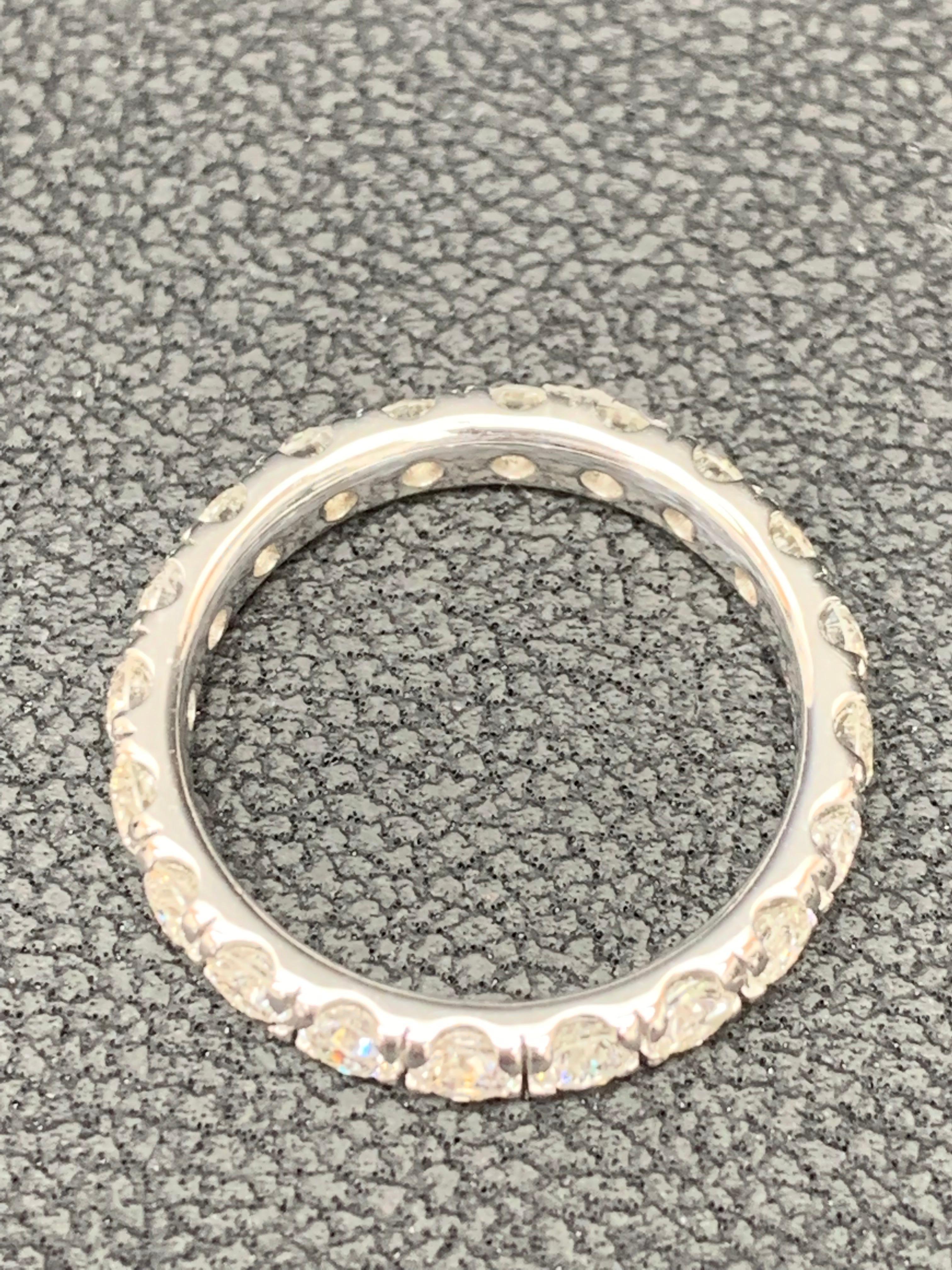 1.94 Carat Round Diamond Eternity Wedding Band in 14K White Gold For Sale 4