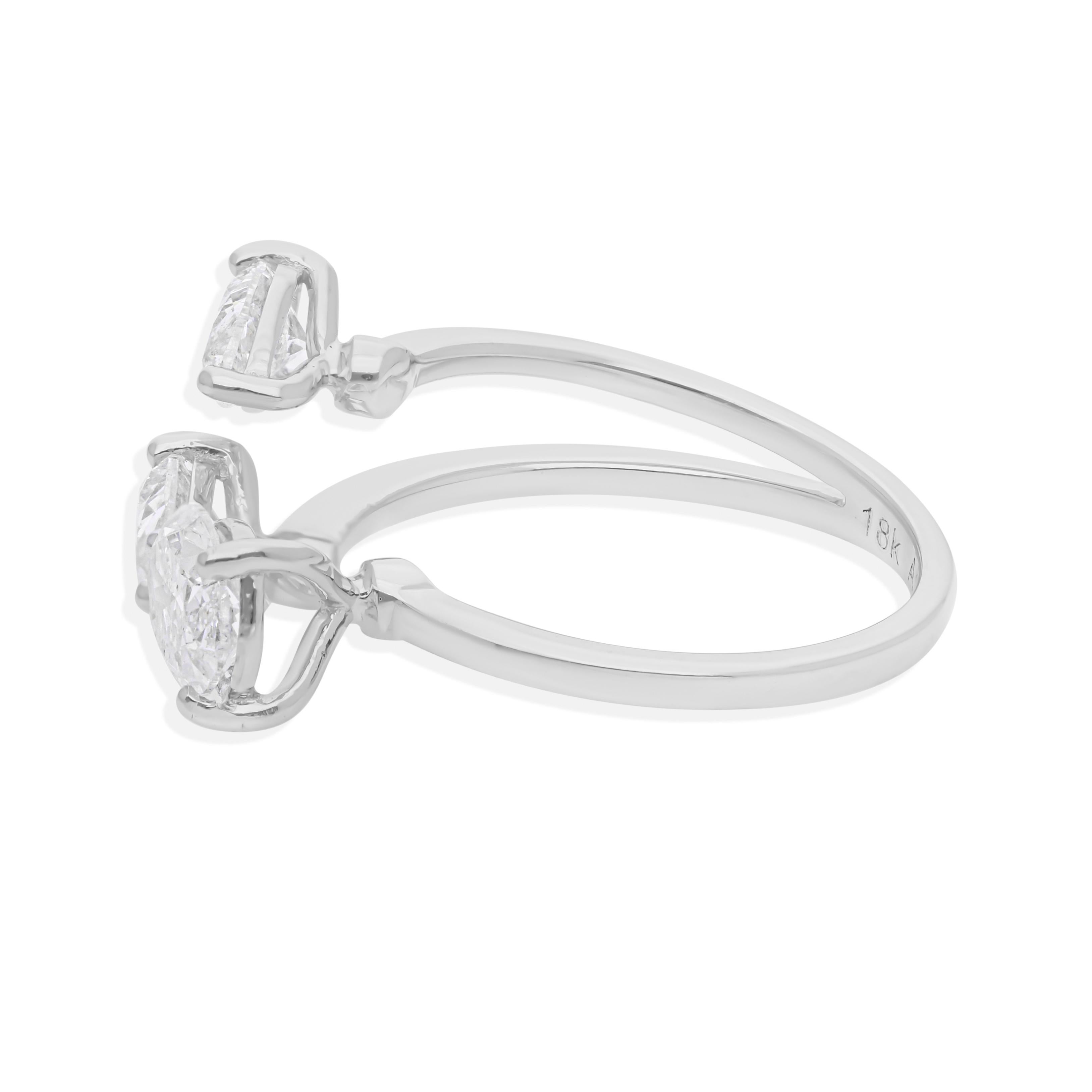 Anello da polso con diamante ovale a pera da 1,94 carati SI Clarity HI Color Oro bianco 18 carati In condizioni Nuovo in vendita a Diera, Dubai