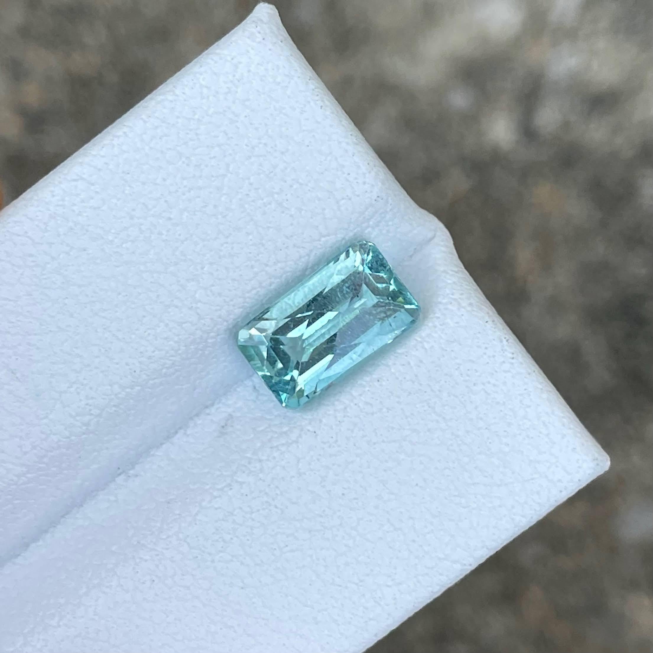 Weight 1.94 carats 
Dimensions 9.7x5.8x4.9 mm
Treatment none 
Origin Africa 
Clarity VVS
Shape octagon 
Cut Custom Precision



This exquisite 1.94 carat Aquamarine gemstone, sourced from the rich mineral deposits of Africa, boasts a stunning custom