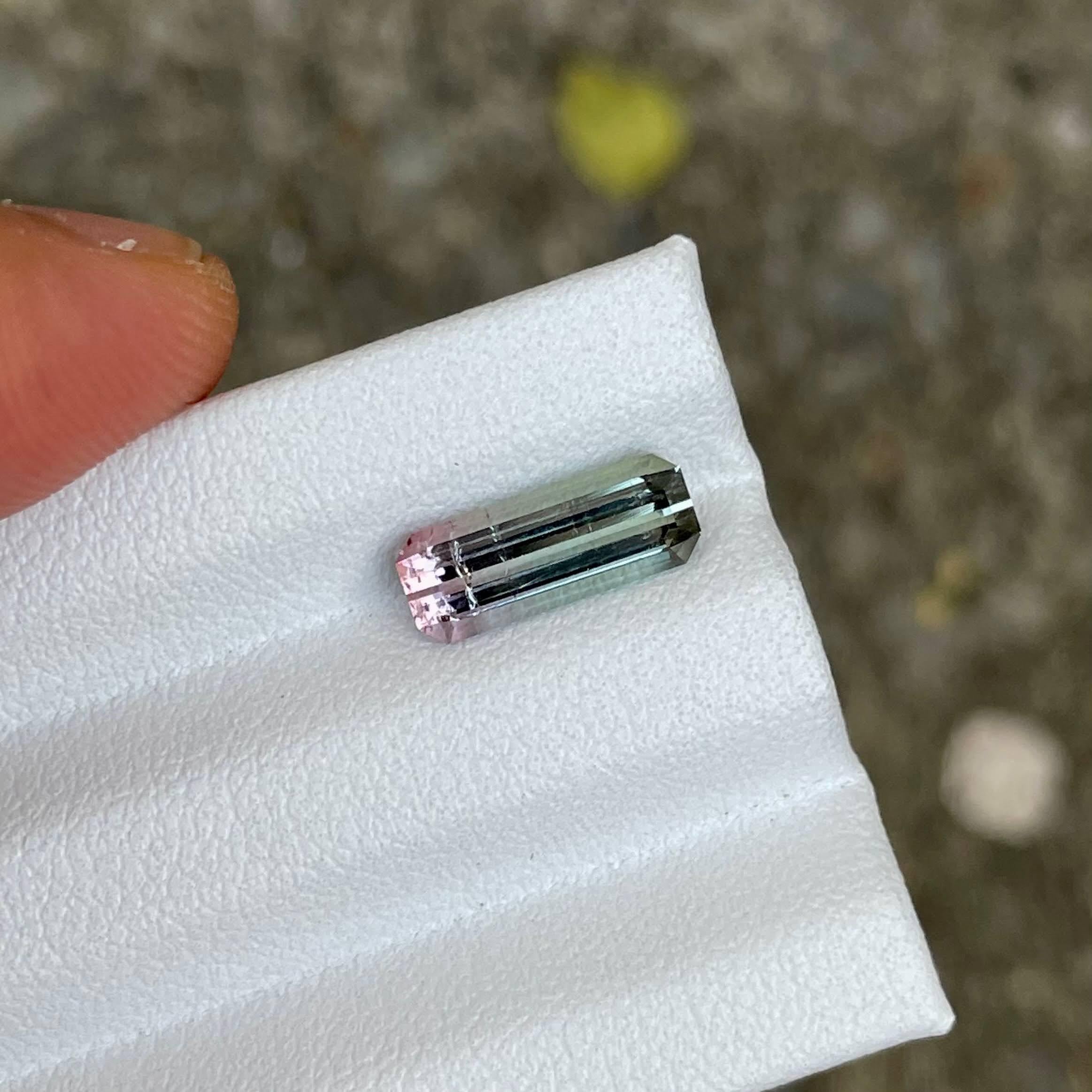 Poids 1,94 carats 
Dimensions 11,8x4,6x3,9 mm
Traitement aucun 
Origine Afghanistan 
Clarity SI
Forme octogonale 
Taille émeraude 



Cette étonnante tourmaline bicolore de 1.94 carat est une pierre précieuse rare et exquise, présentant un mélange