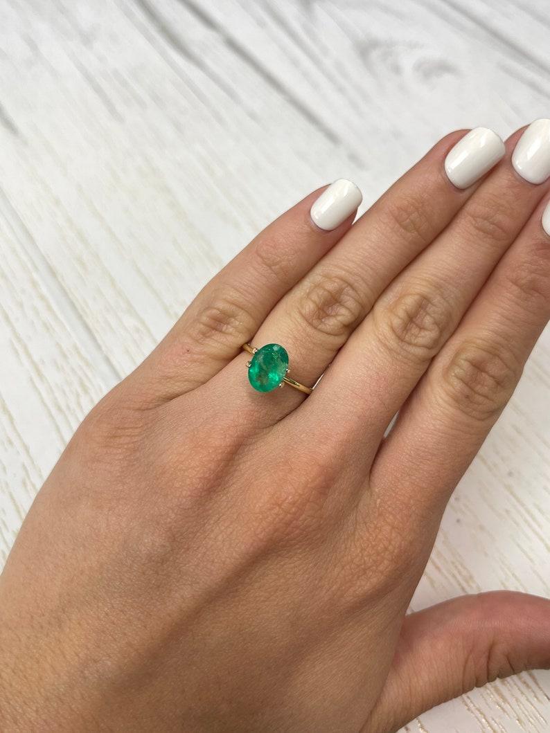 1.94 Ct 10x7.5 Grüner kolumbianischer ovaler Smaragd Loser Edelstein im Angebot 2