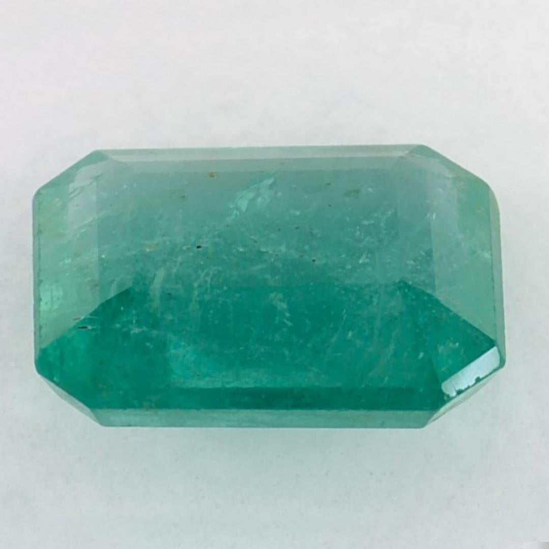 Women's or Men's 1.94 Ct Emerald Octagon Cut Loose Gemstone For Sale