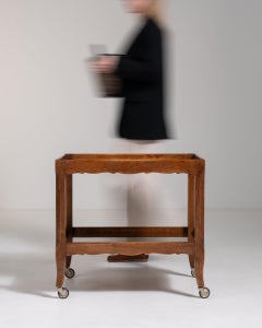 1940-1949 France Rich Walnut Brown Walnut Tea Trolley