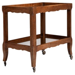 1940-1949 France Rich Walnut Brown Walnut Tea Trolley