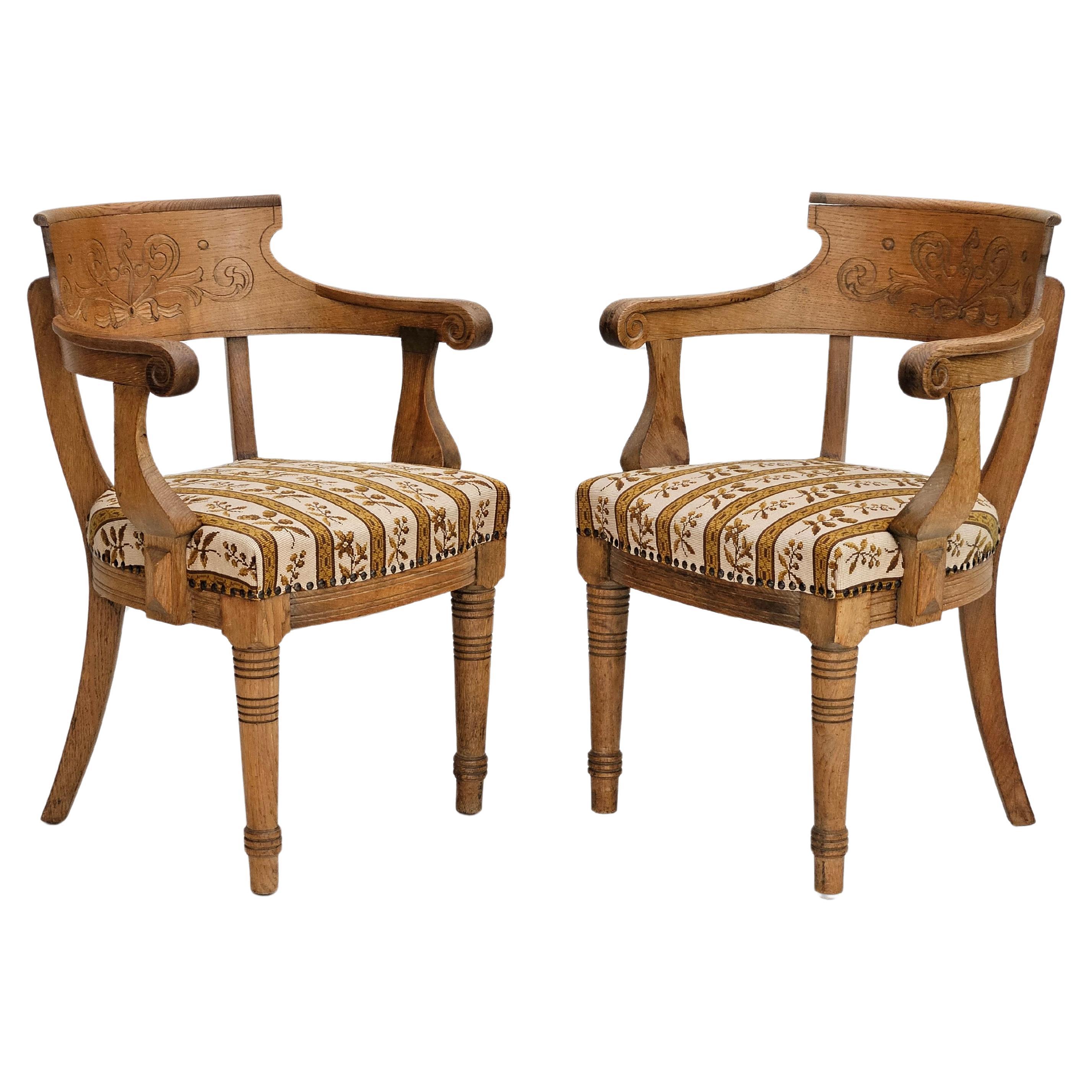 1940-50, design danois, paire de deux fauteuils en très bon état d'origine.