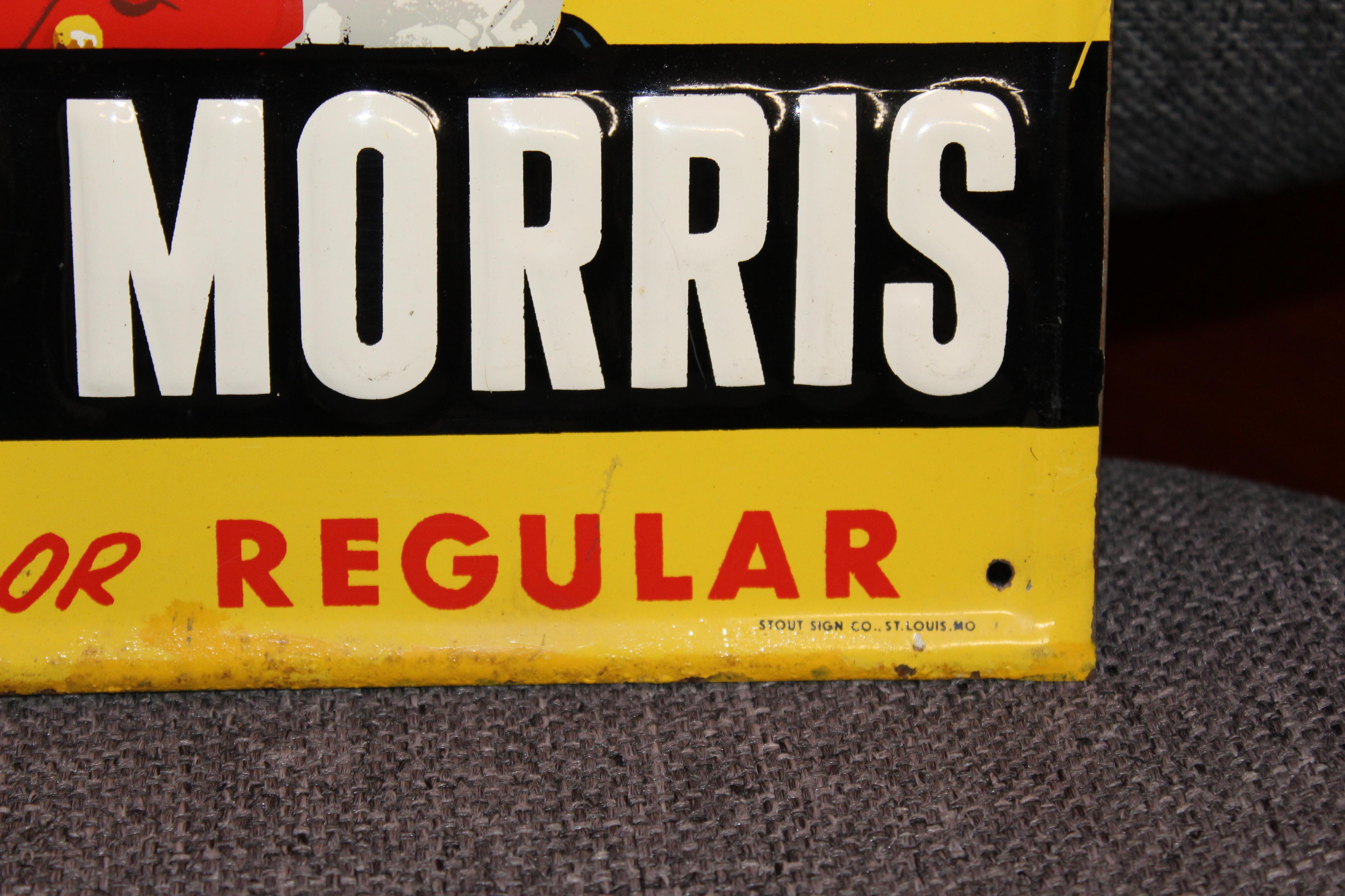 1940s-1950s Philip Morris Tin Sign For Sale 3