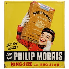 Vintage 1940s-1950s Philip Morris Tin Sign