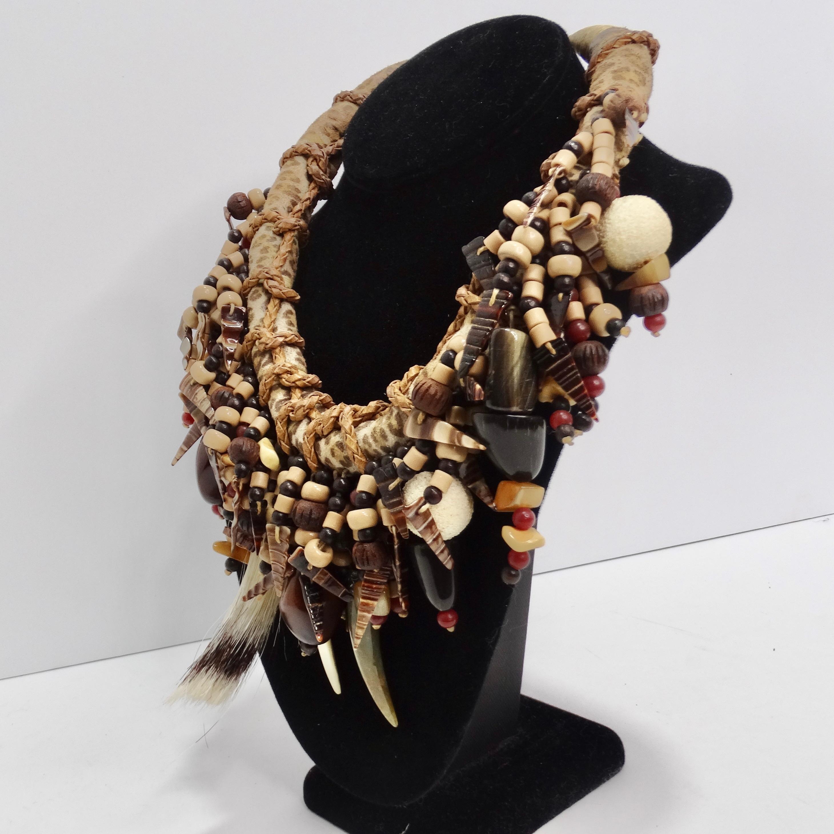1940 African Multi Gemstone Beaded Necklace For Sale 7