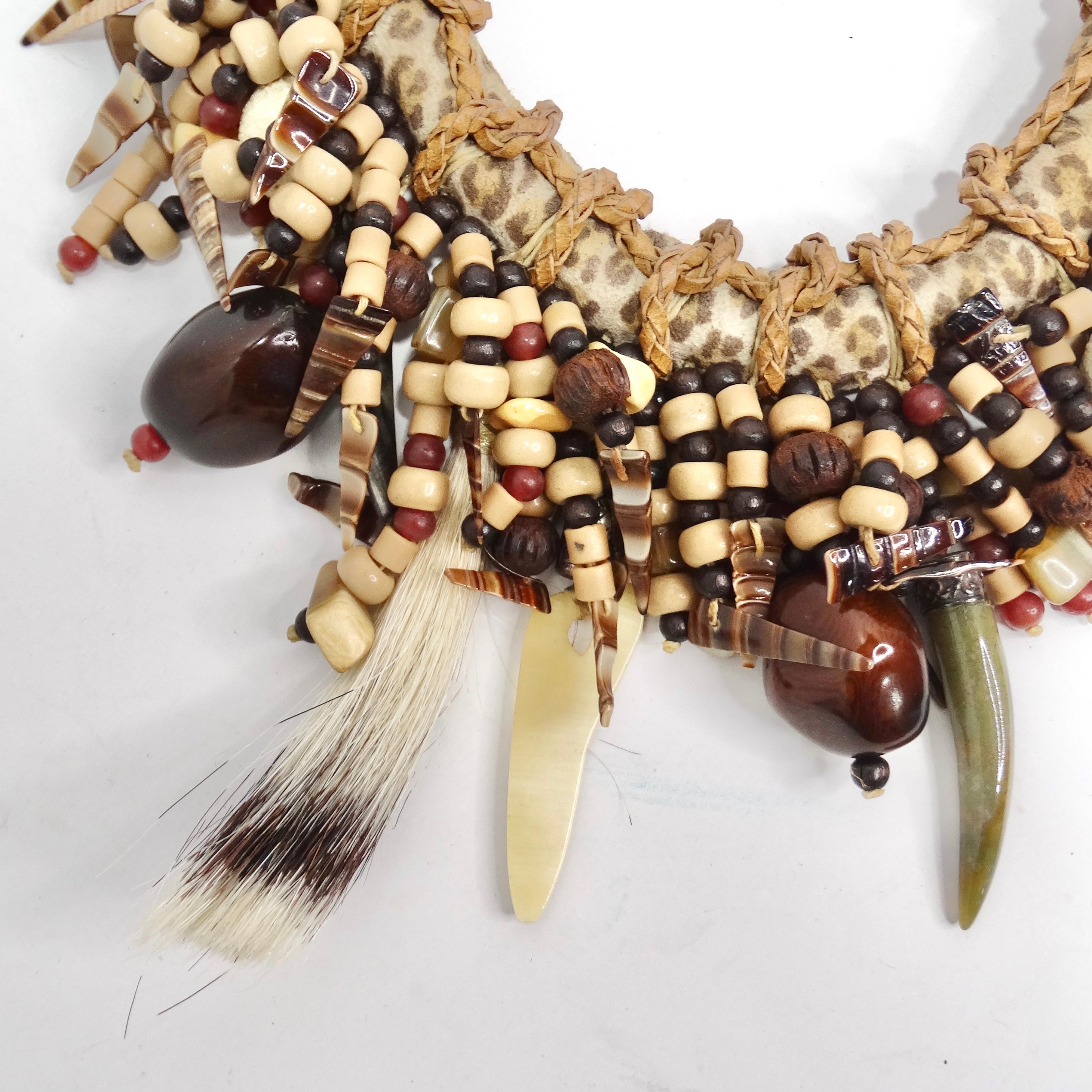 1940 African Multi Gemstone Beaded Necklace For Sale 1