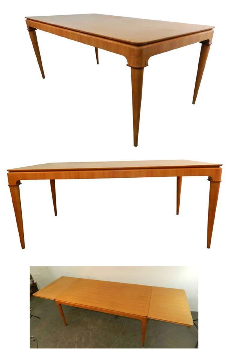 Italian 1940 Art Deco Cherry Dining Room Table For Sale