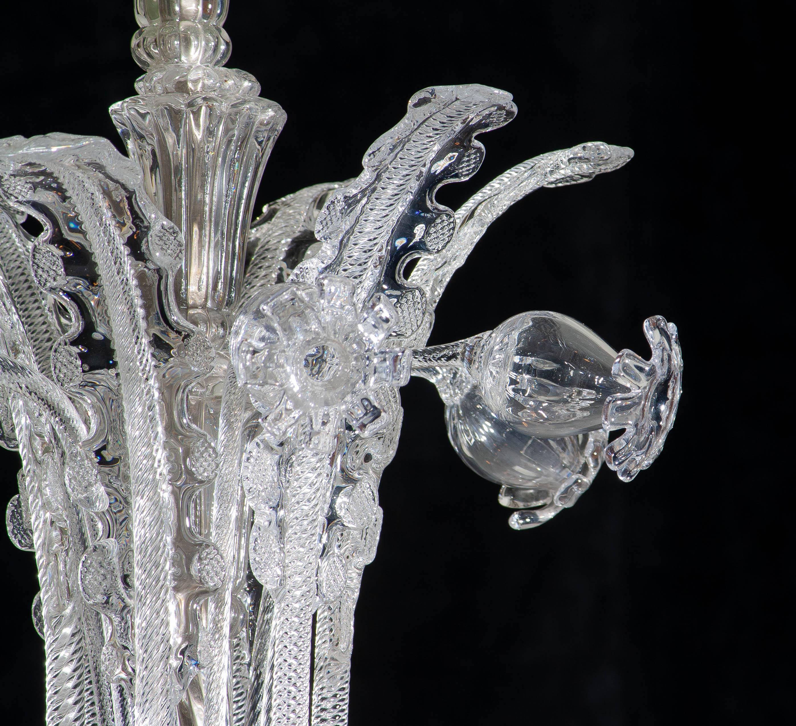 Swedish 1940 Art Nouveau Crystal Art Glass Chandelier by Fritz Kurz for Orrefors Sweden