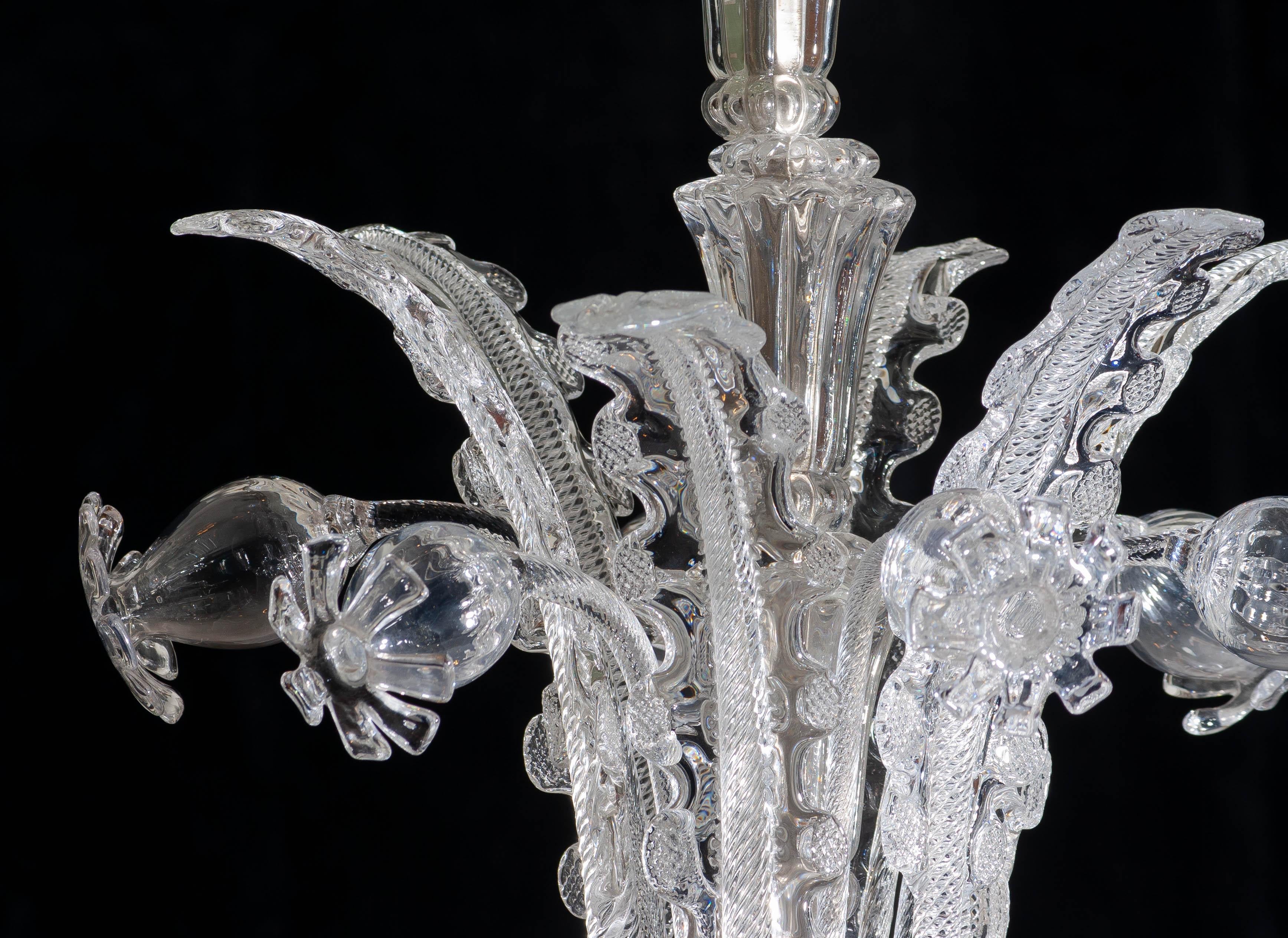 Metal 1940 Art Nouveau Crystal Art Glass Chandelier by Fritz Kurz for Orrefors, Sweden
