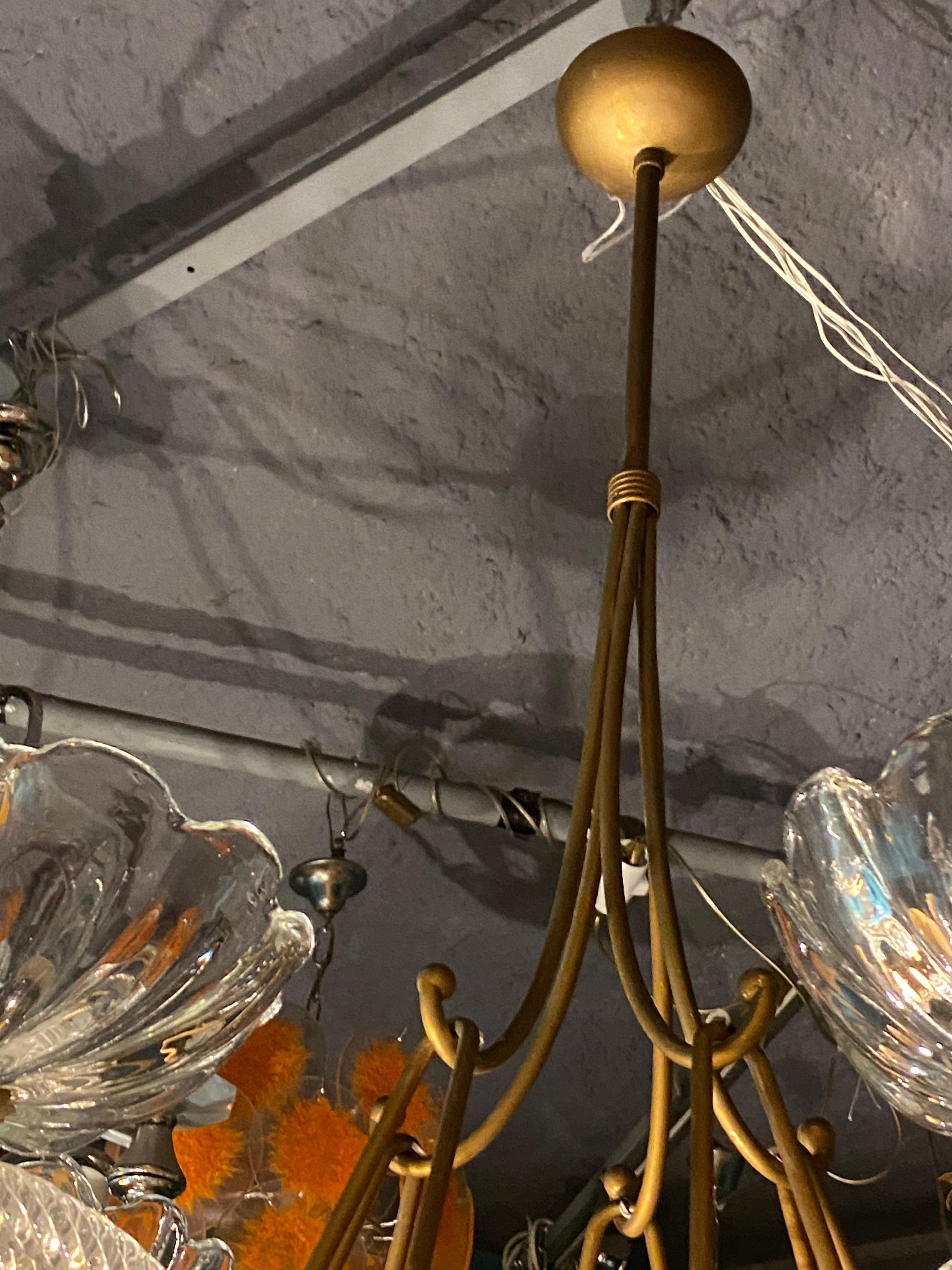 1940′ Barovier Chandelier 5 Arms of Light Ø 82 cm x H 110 cm For Sale 4