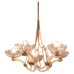 1940′ Barovier Chandelier 5 Arms of Light Ø 82 cm x H 110 cm