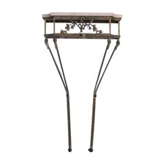 1940 Bronze Console Above Travertine