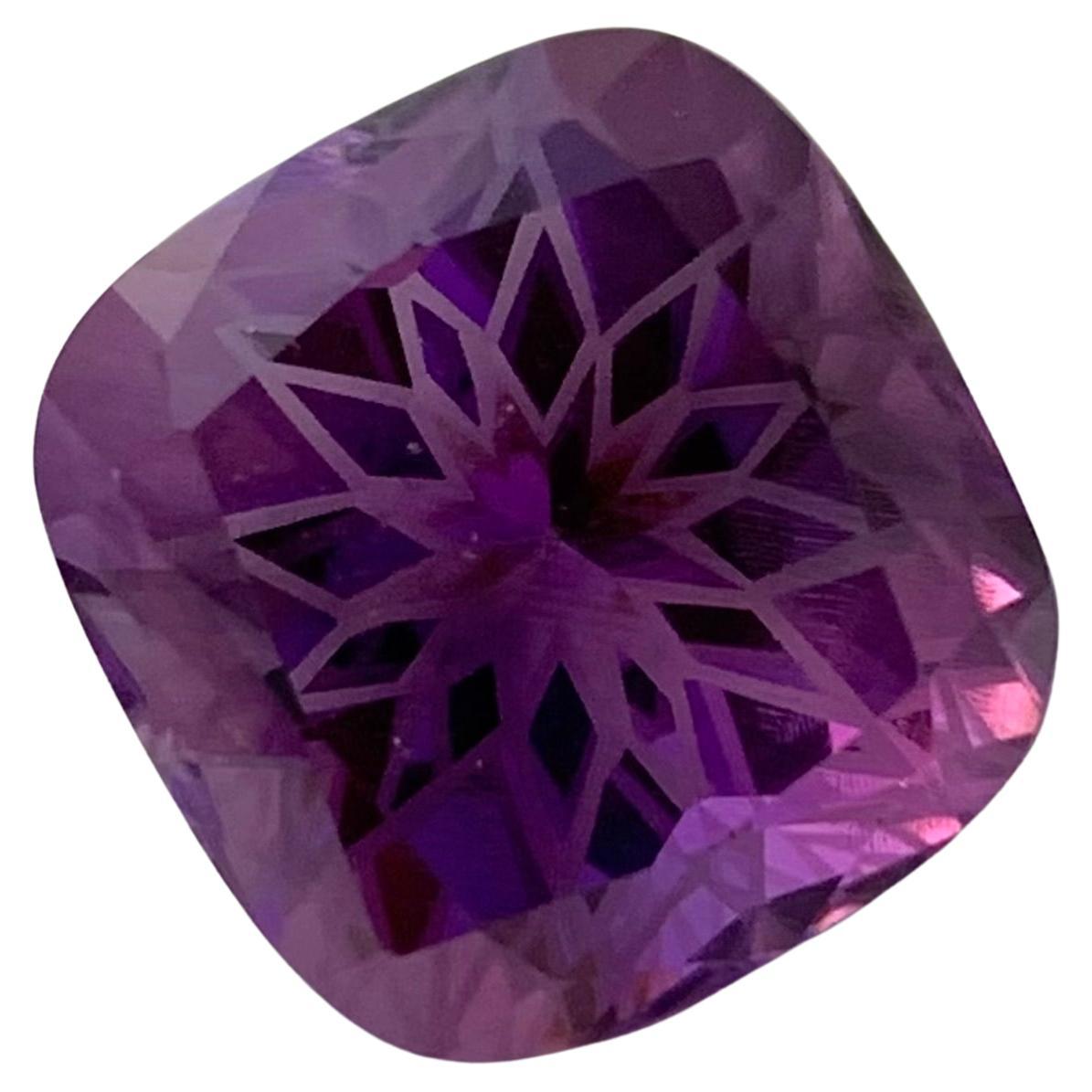 19.40 Carat Natural Loose Amethyst Flower Cut Gem From Brazil Mine For Sale