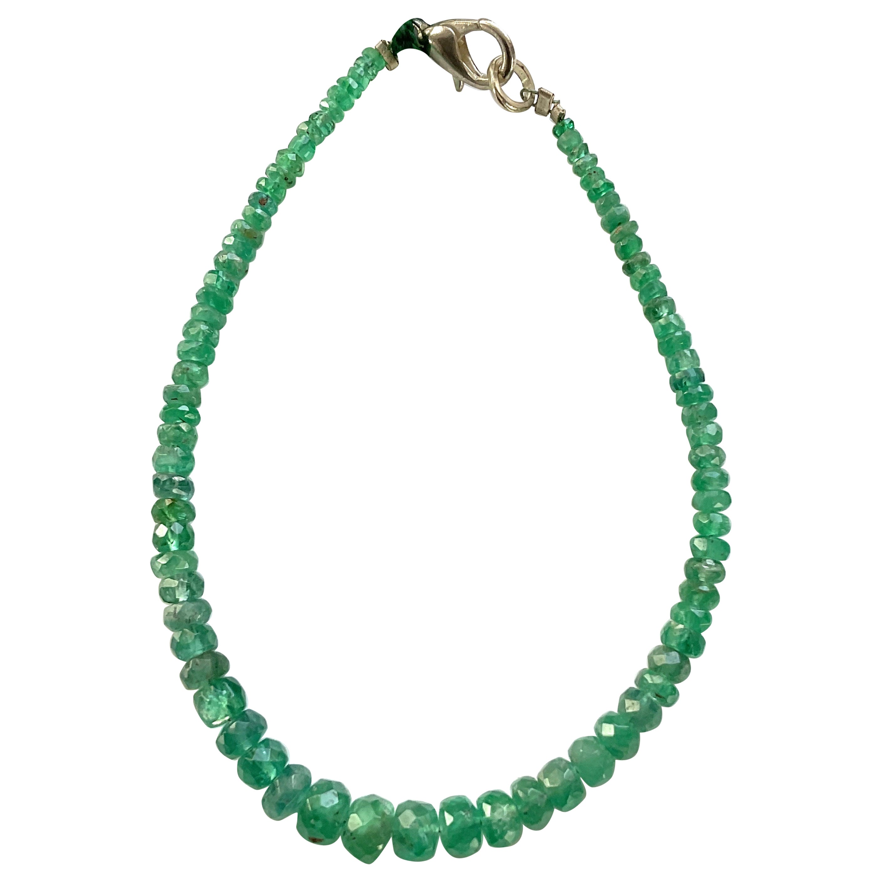 19.40 Carats Panjshir Emerald Faceted Beads For Fine Jewelry Natural Gemstone (Perles à facettes en émeraude du Panjshir pour la joaillerie fine) en vente