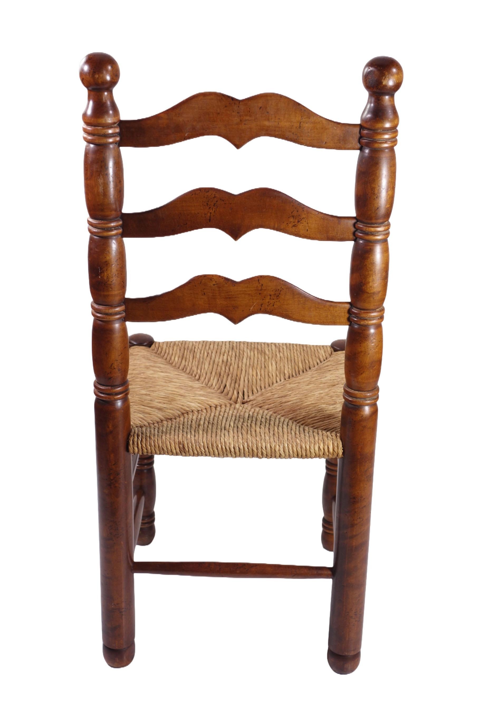 Francese 1940 Charles Dudouyt - Set di 4 sedie in vimini e quercia di design francese in vendita