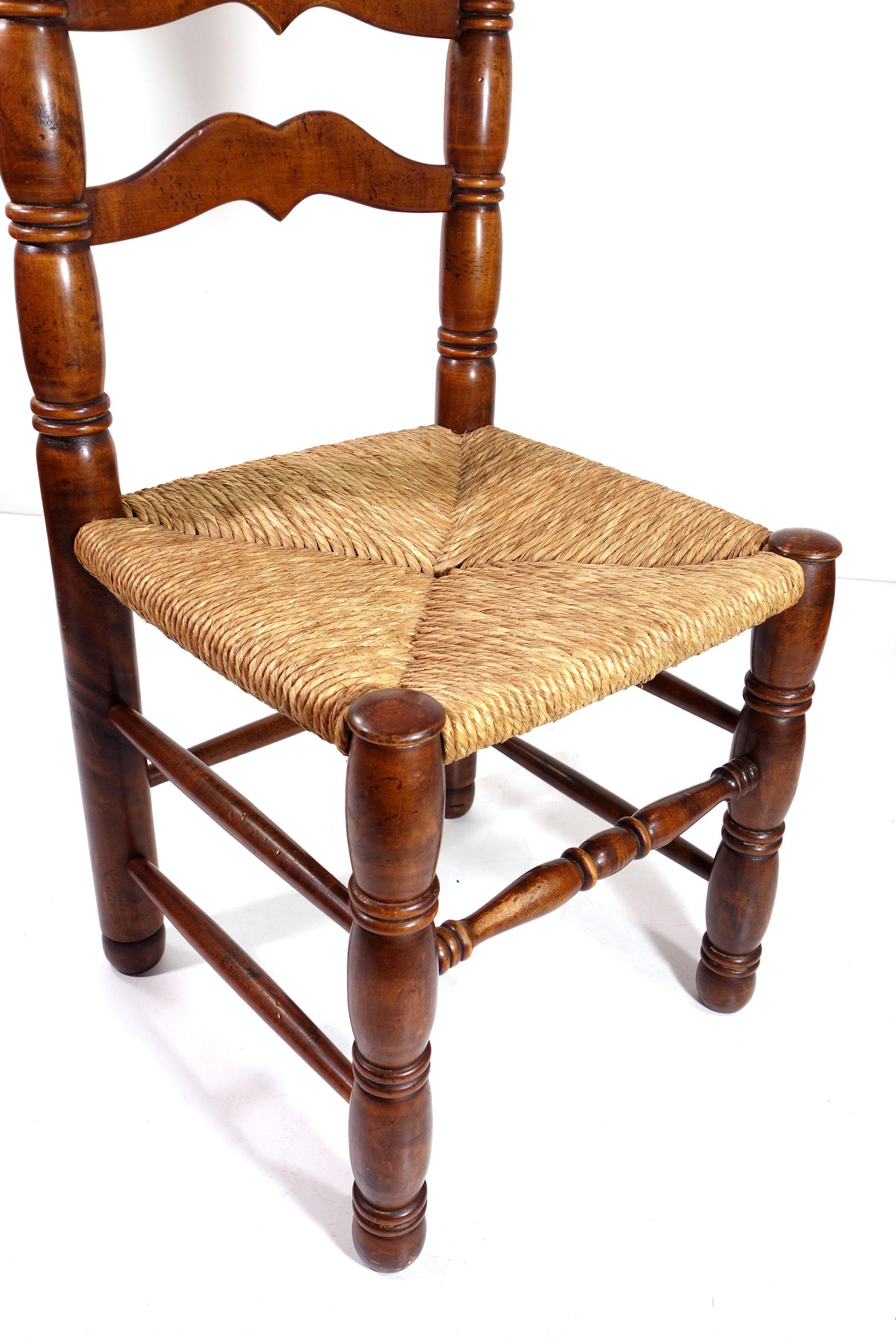 1940 Charles Dudouyt - Set di 4 sedie in vimini e quercia di design francese in vendita 2
