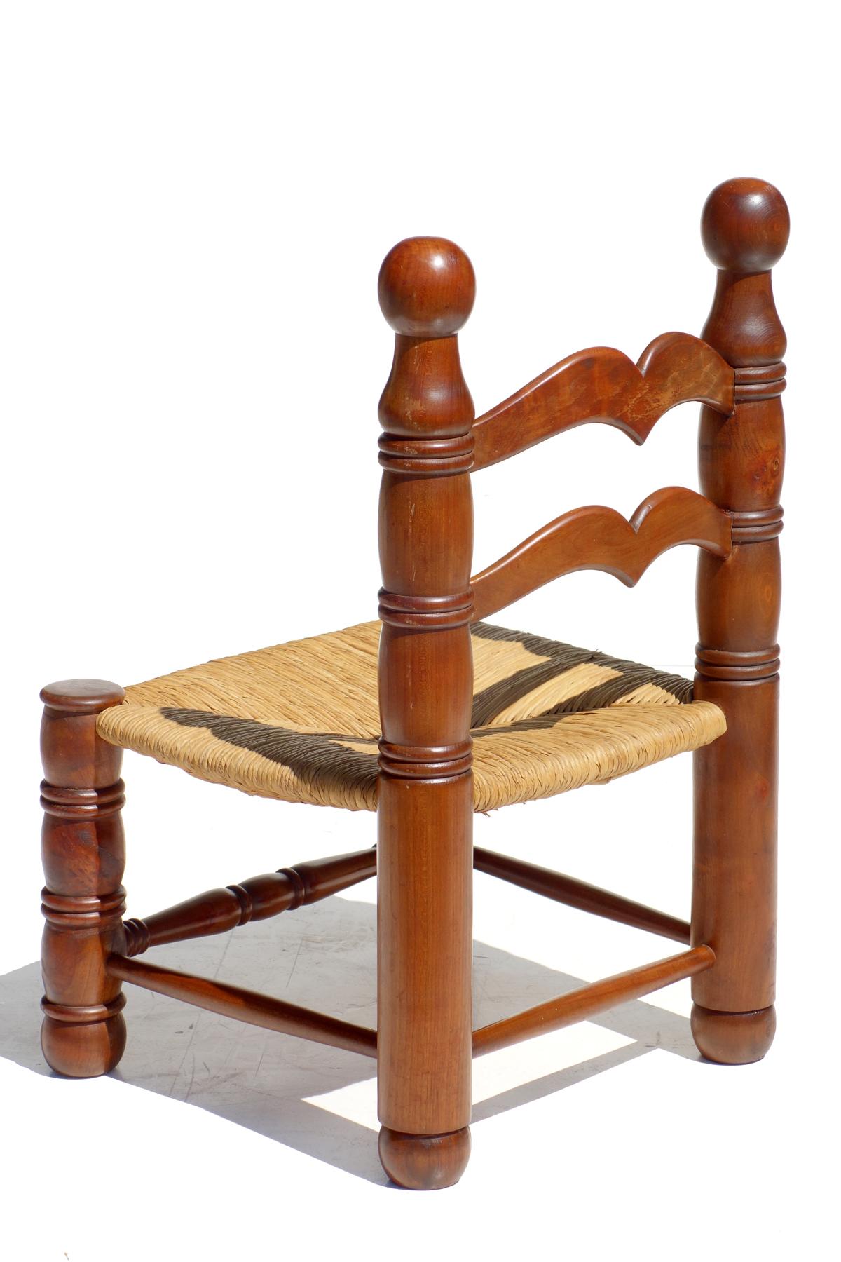 Paglia 1940 Charles Dudouyt Coppia di sedie in vimini e Oak in vendita