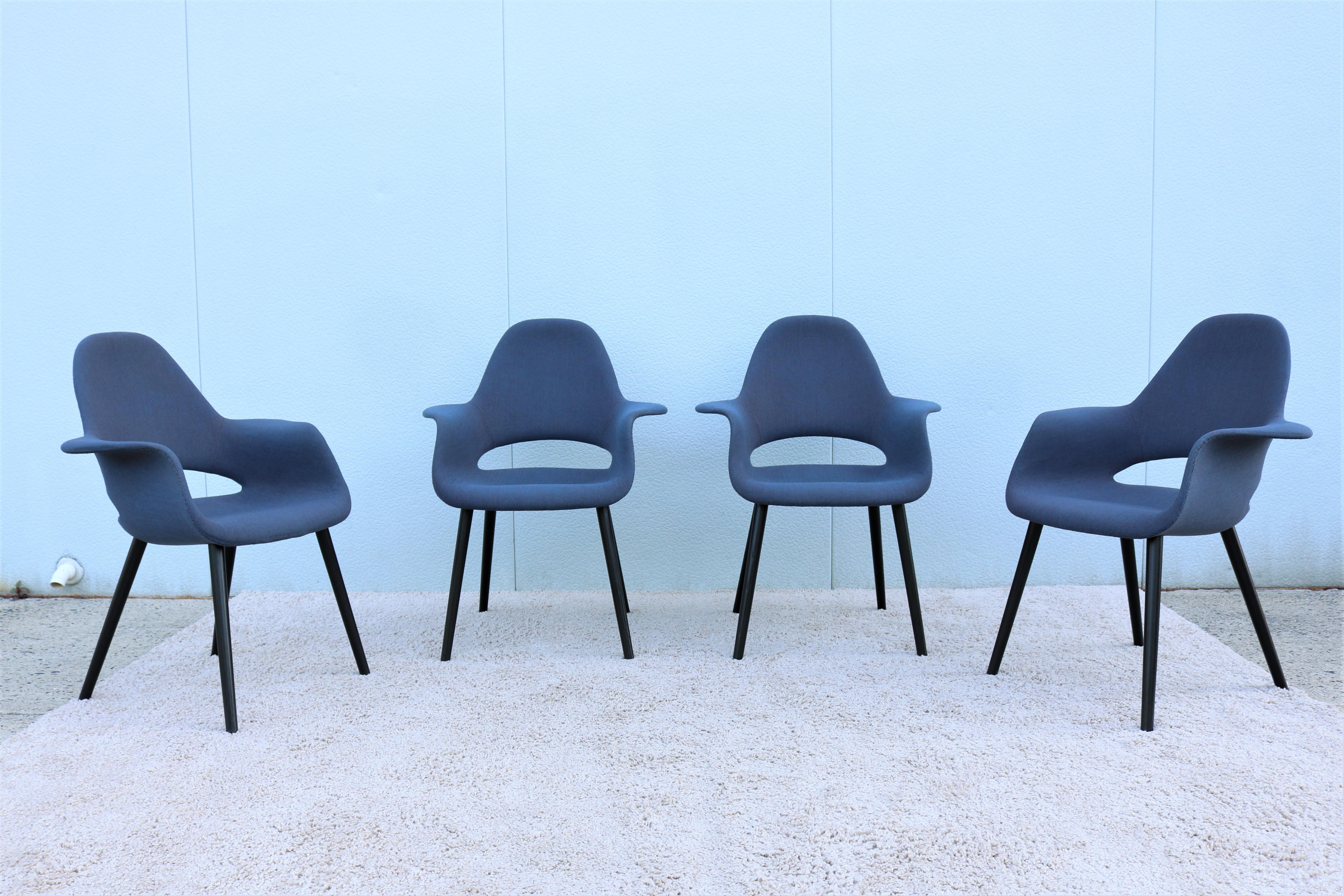 Mid-Century Modern Charles Eames & Eero Saarinen for Vitra Organic Conference Chairs, Set of 4 For Sale