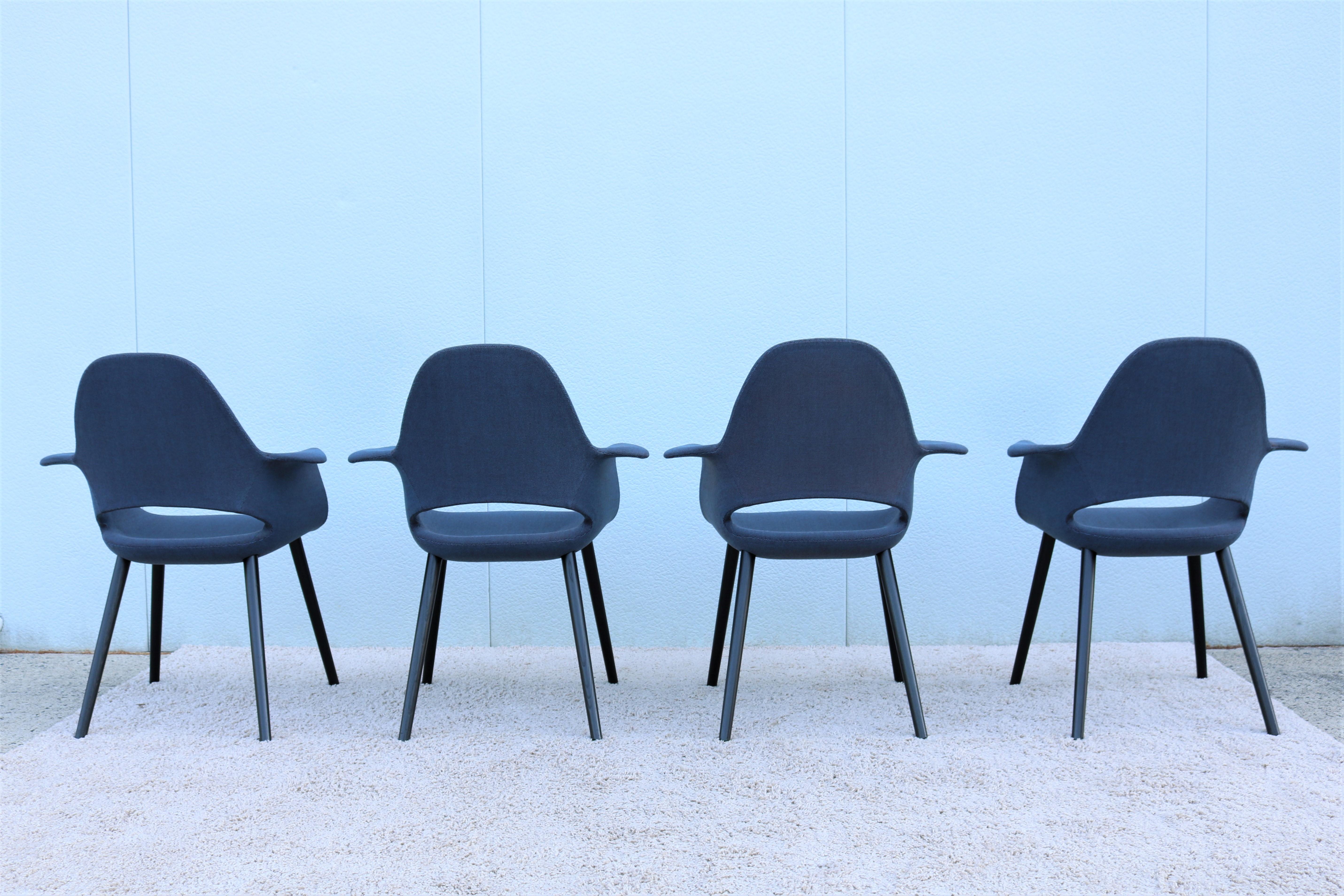 XXIe siècle et contemporain Chaises de conférence organiques Charles Eames & Eero Saarinen pour Vitra, ensemble de 4 pièces en vente