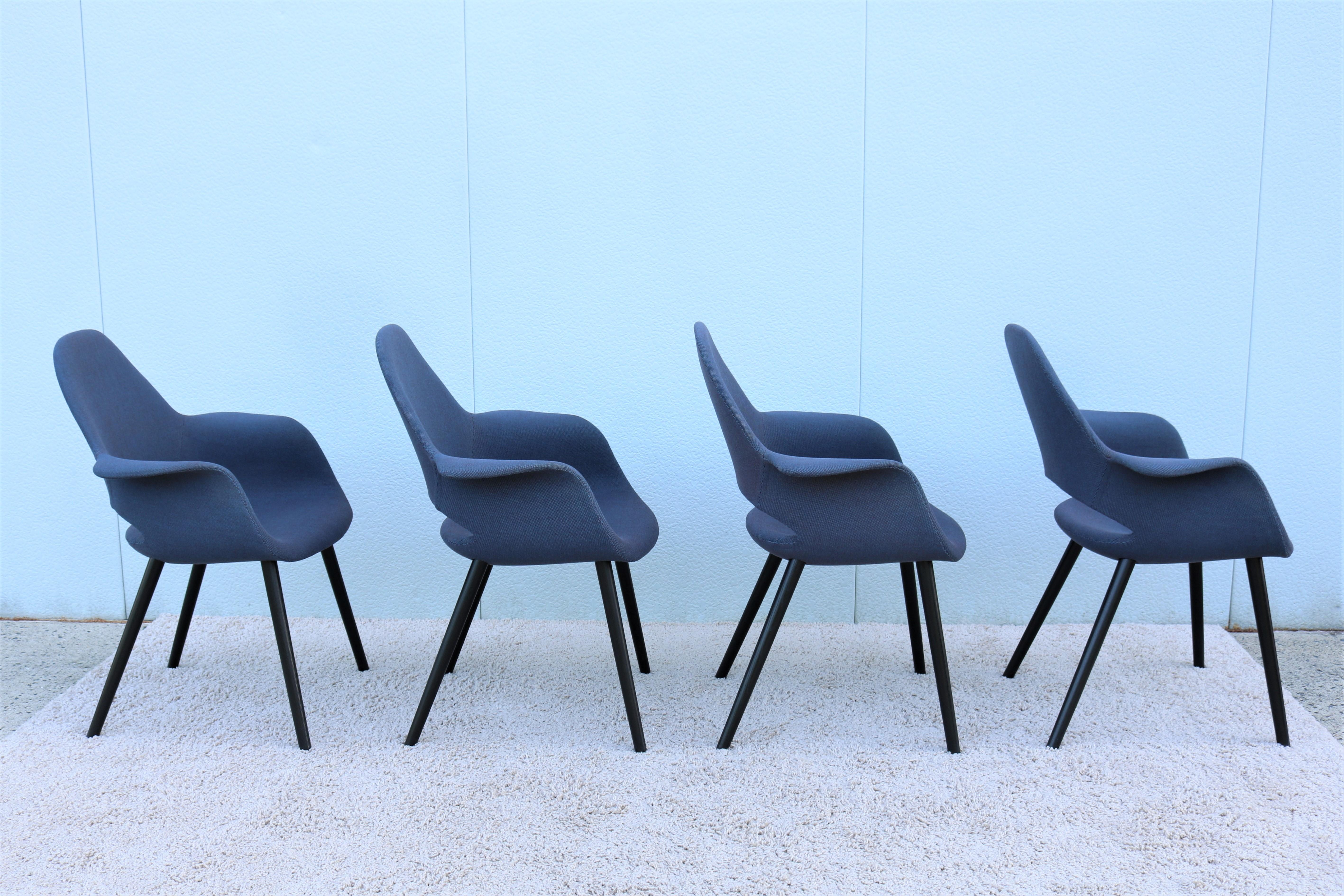Fabric Charles Eames & Eero Saarinen for Vitra Organic Conference Chairs, Set of 4 For Sale