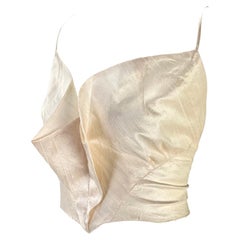 1940 Charles James Signed Triangle Pleat Bodice White Silk Organza Museum Piece