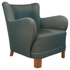 1940 Danish Lounge Chair in Original Wool Fabric