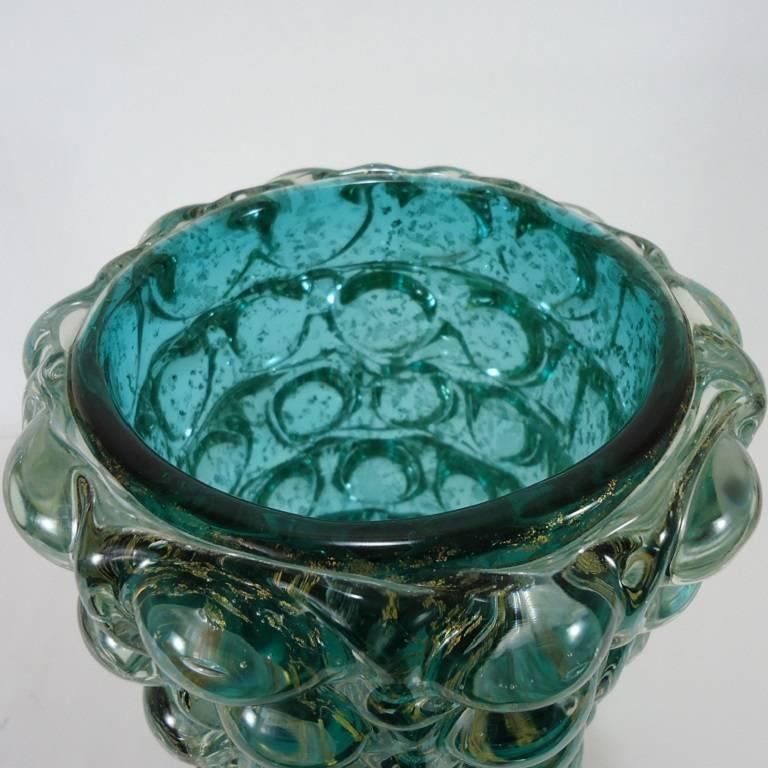 Italian 1940 Ercole Barovier for Ferro Toso Barovier Murano Glass Vase a 